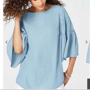 J. Jill | Chambray Tencel Pullover Bell Sleeve